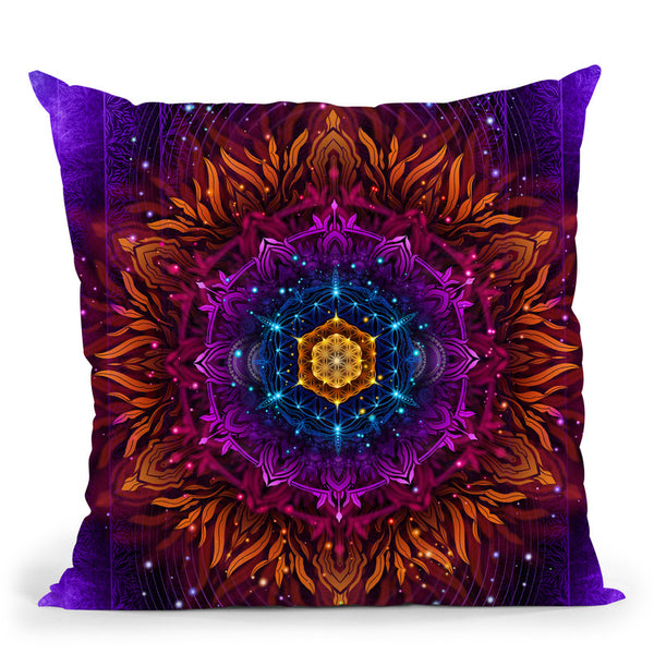 Aligned Flower - Acidmath Version Throw Pillow By Yantart Designs