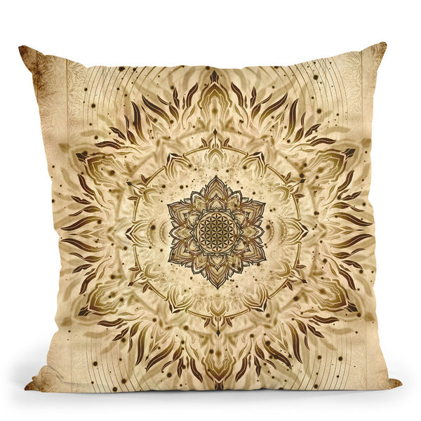 Aligned Flower - Ancient Throw Pillow By Yantart Designs