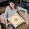 Aligned Flower - Clear Gold Throw Pillow By Yantart Designs