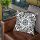 Fibonacci Black Mandala Throw Pillow By Yantart Designs
