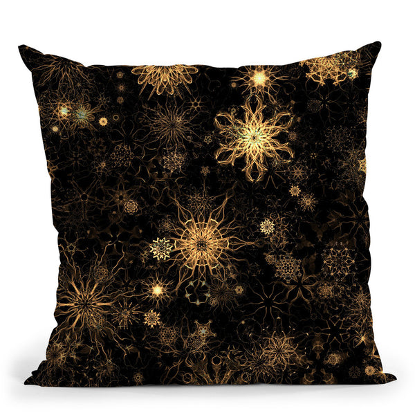 Golden Cosoms Throw Pillow By Yantart Designs