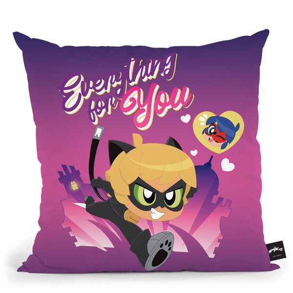 Cat Noir Everything For You Throw Pillow By Miraculous