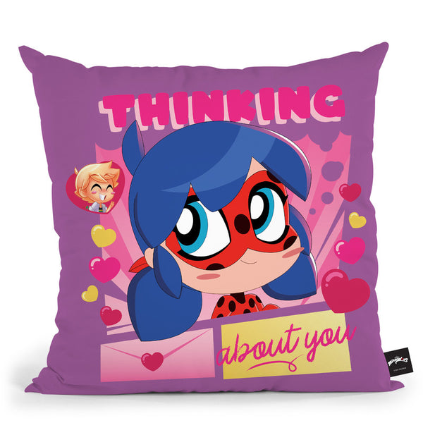 Ladybug Thinking About You Throw Pillow By Miraculous