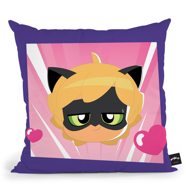 Cat Noir In Love Throw Pillow By Miraculous
