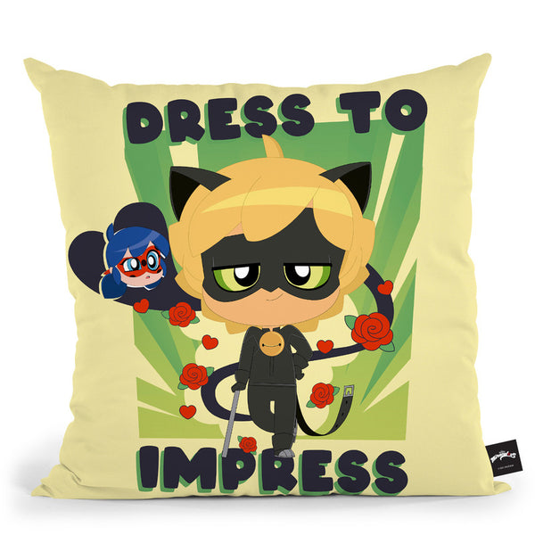 Cat Noir Dress To Impress Throw Pillow By Miraculous