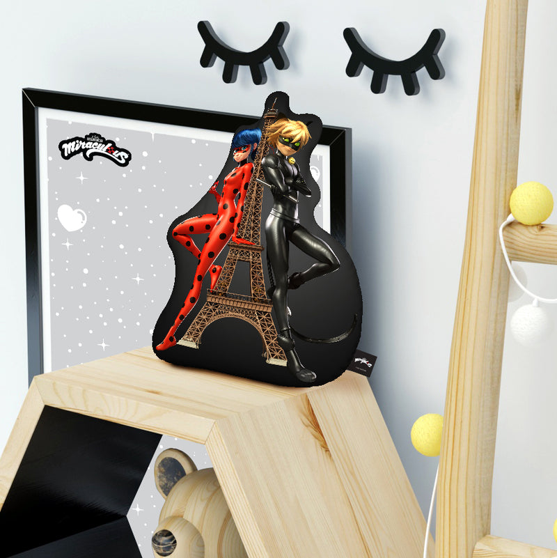 Ladybug Cat Noir Eiffel Tower Throw Pillow By Miraculous