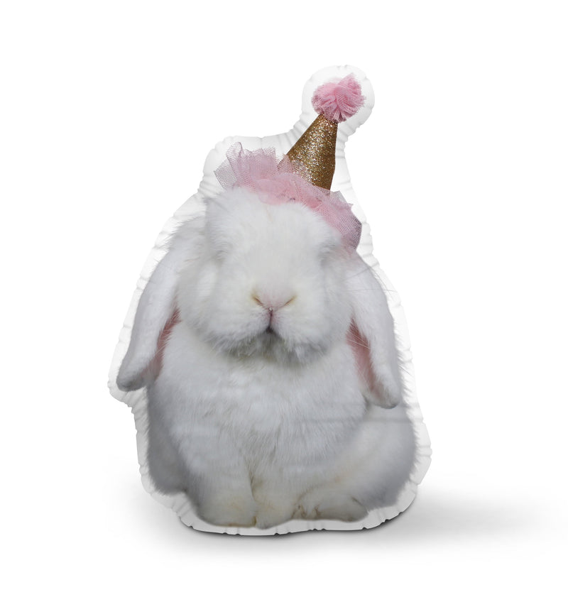 Very Fat Rabbit Party Hat Throw Pillow
