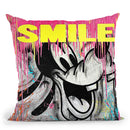 Smiling Goofy Art Throw Pillow by Stevie Chow