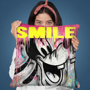 Smiling Goofy Art Throw Pillow by Stevie Chow